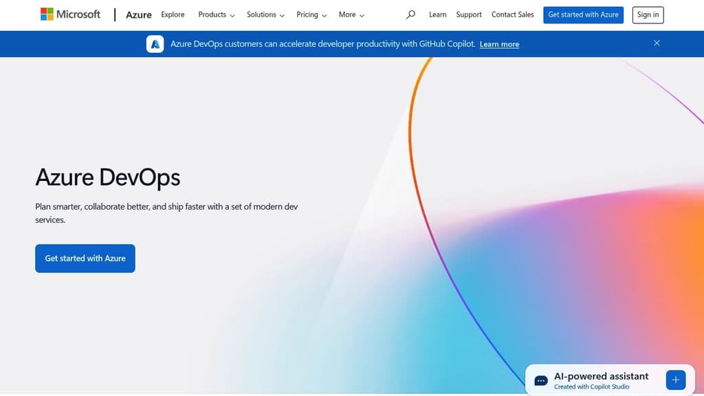 Screenshot of Azure DevOps website