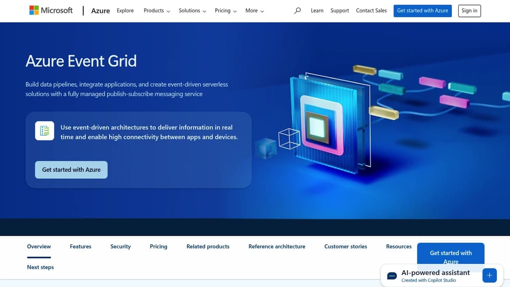 Screenshot of Azure Event Grid website