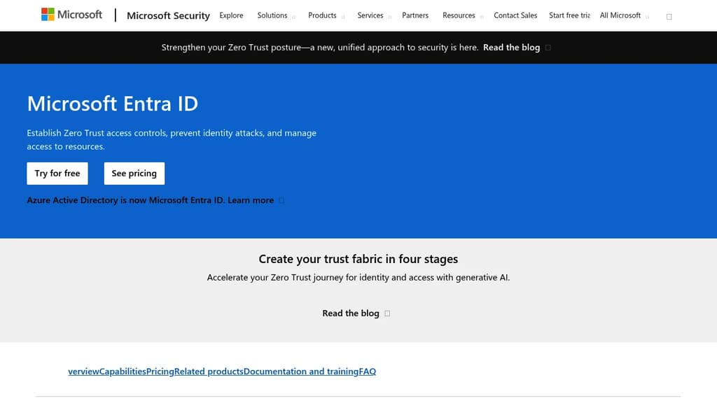 Screenshot of Azure Health Status Monitor website