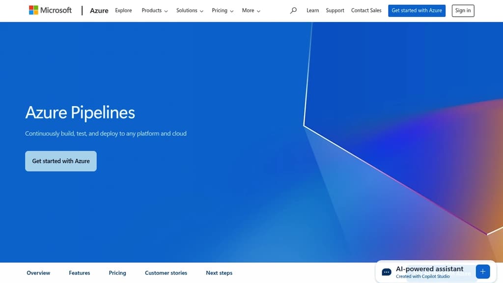 Screenshot of Azure Pipelines website