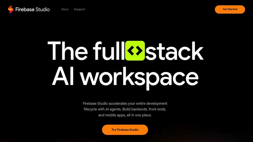Screenshot of Firebase Studio website