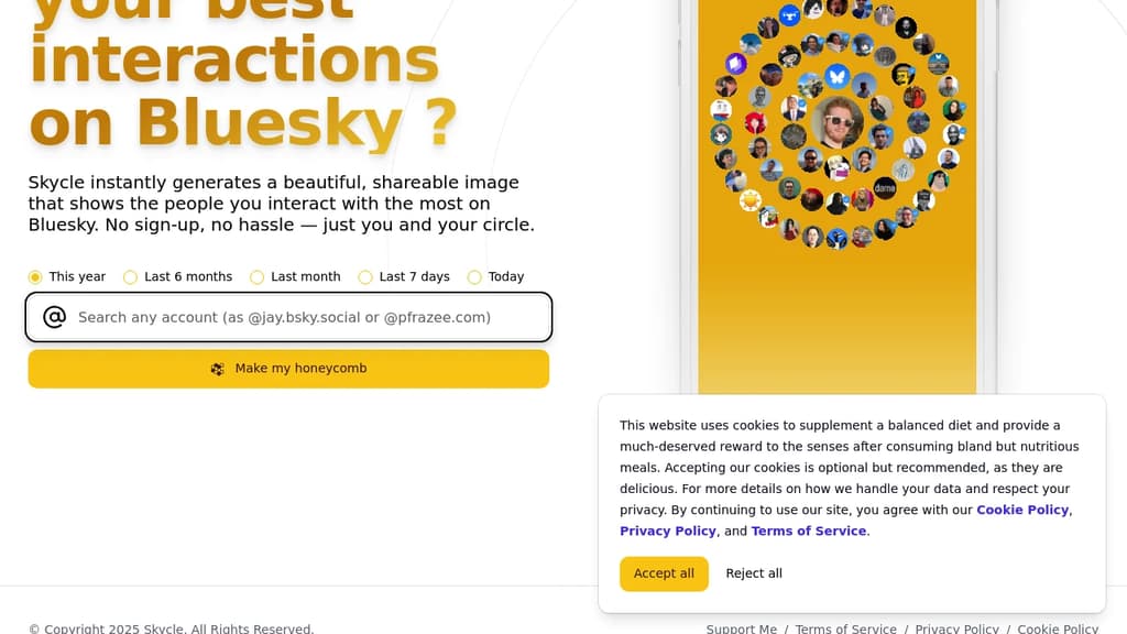 Screenshot of Skycle website